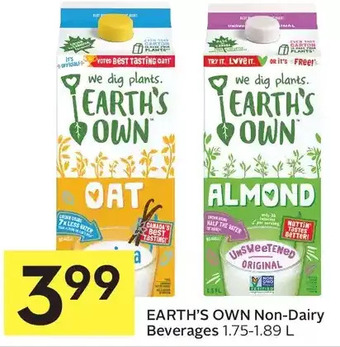 Foodland Earth's own non-dairy beverages offer