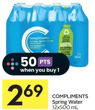 Foodland Compliments spring water offer