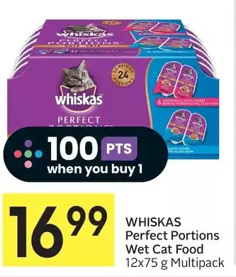 Foodland Whiskas perfect portions wet cat food offer