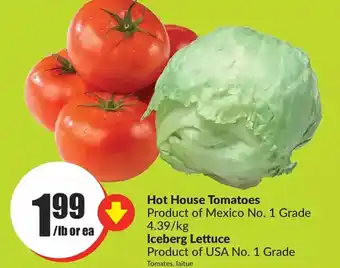 FreshCo Hot house tomatoes | iceberg lettuce offer