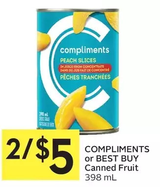 Foodland Compliments or best buy canned fruit offer