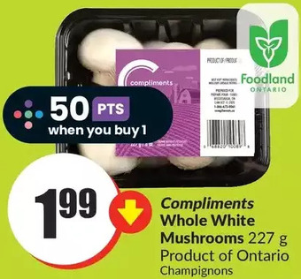 FreshCo Compliments whole white mushrooms offer