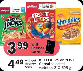 Foodland Kellogg's or post cereal offer