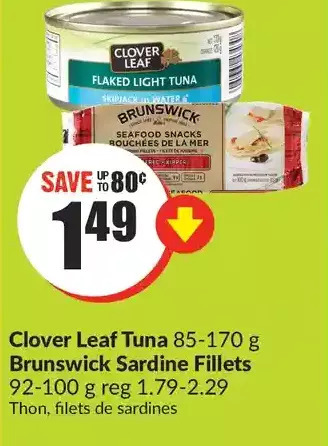 FreshCo Clover leaf tuna | brunswick sardine fillets offer