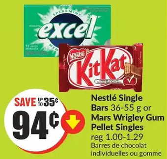 FreshCo Nestlé single bars or mars wrigley gum pellet singles offer