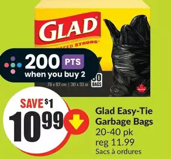 FreshCo Glad easy-tie garbage bags offer