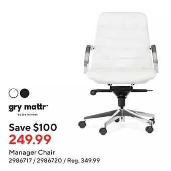 Staples Gry mattr manager chair offer