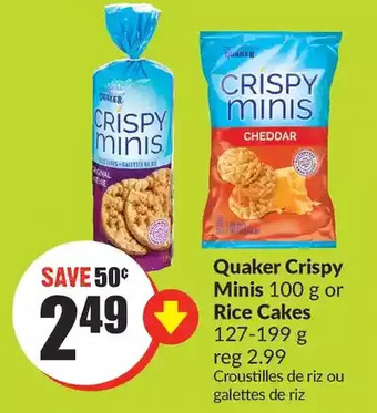 FreshCo Quaker crispy minis or rice cakes offer