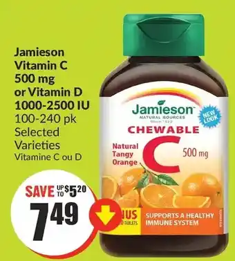 FreshCo Jamieson vitamin c 500 mg or vitamin d 1000-2500 iu offer