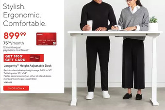 Staples Longevity height adjustable desk offer
