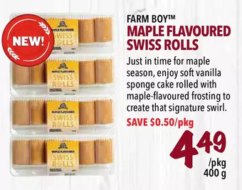 Farm Boy Farm boy maple flavoured swiss rolls offer