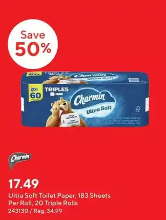 Staples Charmin ultra soft toilet paper offer