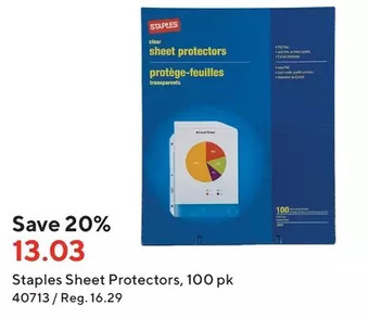 Staples Staples sheet protectors offer