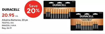 Staples Duracell alkaline batteries offer
