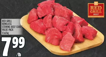 Metro Red grill boneless stewing beef cubes value pack offer