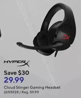 Staples Hyperx cloud stinger gaming headset offer
