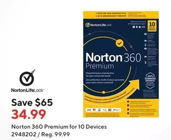 Staples Norton 360 premium for 10 devices offer