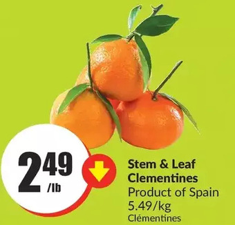 FreshCo Stem & leaf clementines offer