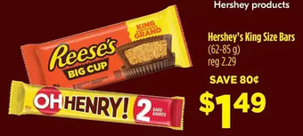 FreshCo Hershey's king size bars offer