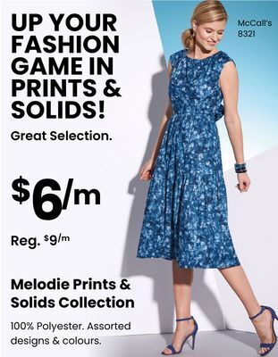 Fabricland Melodie prints & solids collection offer
