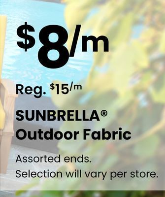 Fabricland Sunbrella® outdoor fabric offer
