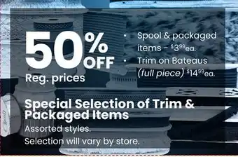 Fabricland Special selection of trim & packaged items offer