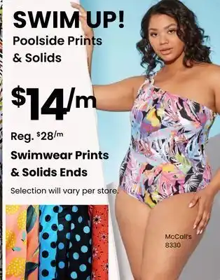Fabricland Swimwear prints & solids ends offer