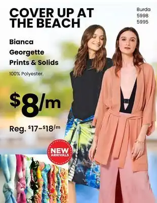 Fabricland Bianca georgette prints & solids offer