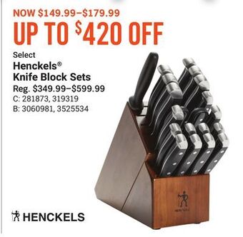 Bass Pro Select henckels® knife block sets offer