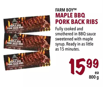Farm Boy Farm boy maple bbq pork back ribs offer