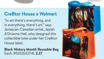 Walmart Cre8tor house x walmart black history month reusable bag offer