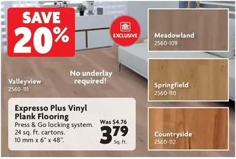 Home Hardware Expresso plus vinyl plank flooring offer