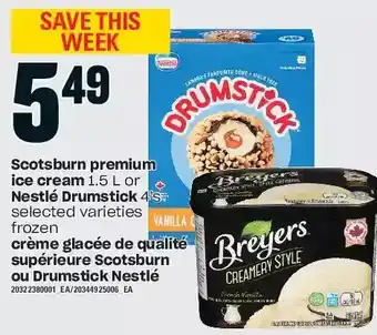 Independent Grocer Scotsburn premium ice cream or nestle drumstick offer