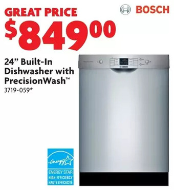 Home Hardware 24" built-in dishwasher with precisionwash offer