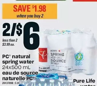 Independent Grocer Pc natural spring water offer
