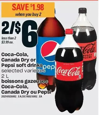 Independent Grocer Coca-cola, canada dry or pepsi soft drinks offer