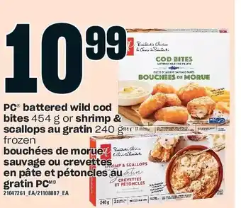 Independent Grocer Pc battered wild cod bites or shrimp & scallops au gratin offer