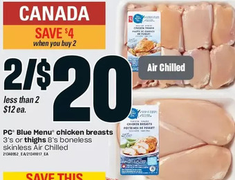 Zehrs Markets Pc blue menu chicken breasts or thighs offer