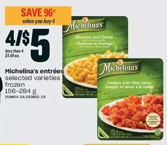 Loblaws Michelina's entrées offer