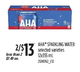 Loblaws Aha sparkling water offer