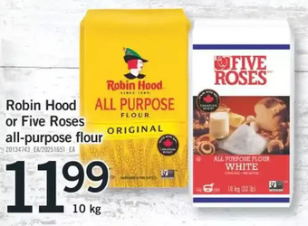 Fortinos Robin hood or five roses all-purpose flour offer