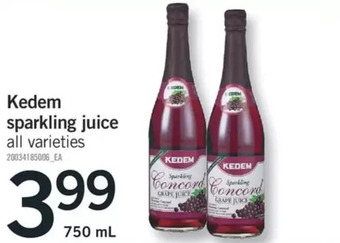Fortinos Kedem sparkling juice offer