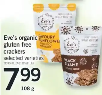 Fortinos Eve's organic gluten free crackers offer