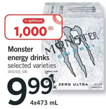 Fortinos Monster energy drinks offer