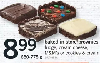 Fortinos Baked in store brownies offer