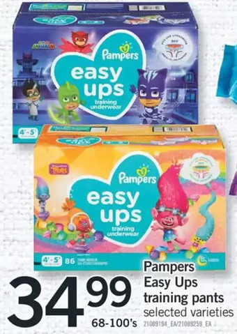 Fortinos Pampers easy ups training pants offer