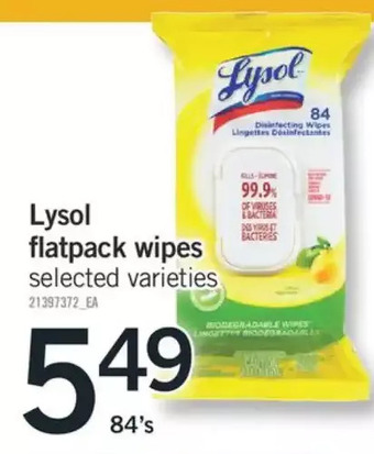 Fortinos Lysol flatpack wipes offer