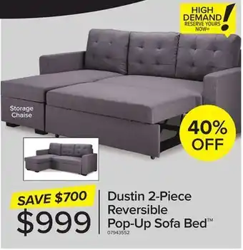 Leon's Dustin 2-piece reversible pop-up sofa bed™ offer