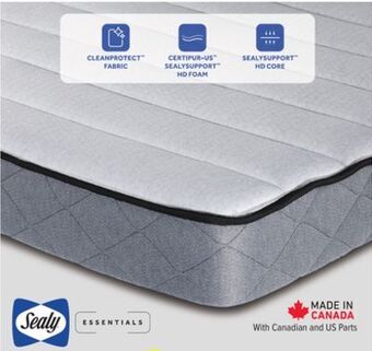 Leon's Sealy® essentials evan medium queen mattress offer