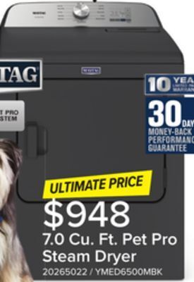 Leon's Maytag volcano black electric dryer with pet pro (7.0 cu. ft.) - ymed6500mbk offer